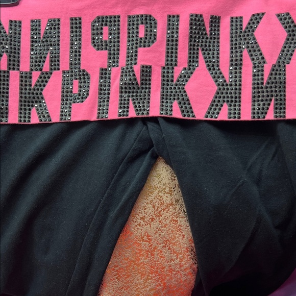 PINK Victoria's Secret Pants - PINK Victoria's Secret Rhinestone Fold-Over Yoga Pants ✨